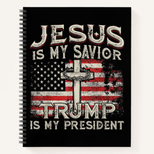 Jesus ist mein Retter Trump ist mein Präsident Ame Notizblock
