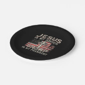 Jesus ist mein Retter Trump ist mein Präsident Ame Pappteller (Schrägansicht)