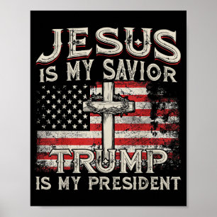 Jesus ist mein Retter Trump ist mein Präsident Ame Poster
