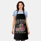 Jesus ist mein Retter Trump ist mein Präsident Ame Schürze (Getragen)