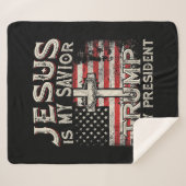 Jesus ist mein Retter Trump ist mein Präsident Ame Sherpadecke (Vorderseite (Horizontal))