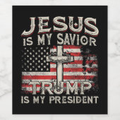 Jesus ist mein Retter Trump ist mein Präsident Ame Weinetikett (Einzelnes Label)