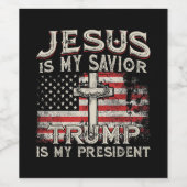 Jesus ist mein Retter Trump ist mein Präsident Ame Weinetikett (Einzelnes Label)