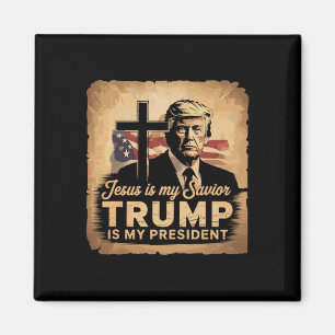 Jesus ist mein Retter, Trump ist mein Präsident Bi Magnet