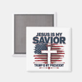 Jesus ist mein Retter Trump ist mein Präsident Fun Magnet (Vorderseite/Rückseite)