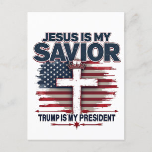 Jesus ist mein Retter Trump ist mein Präsident Fun Postkarte