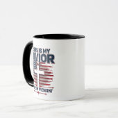 Jesus ist mein Retter Trump ist mein Präsident Fun Tasse (Vorderseite Links)