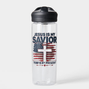 Jesus ist mein Retter Trump ist mein Präsident Fun Trinkflasche