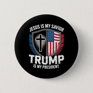 Jesus ist mein Retter Trump ist mein Präsident für Button