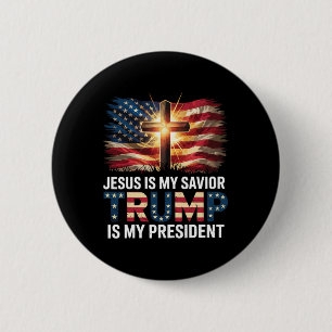Jesus ist mein Retter Trump ist mein Präsident für Button