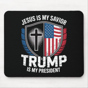 Jesus ist mein Retter Trump ist mein Präsident für Mousepad