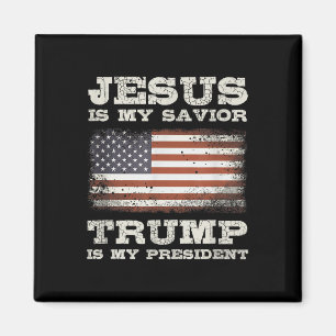 Jesus ist mein Retter, Trump ist mein Präsident Magnet