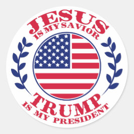 Jesus ist mein Retter Trump ist mein Präsident Runder Aufkleber