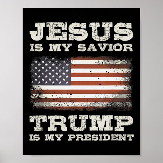 Jesus ist mein Retter, Trump ist mein Präsident T- Poster (Vorne)