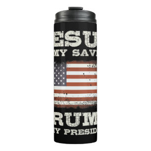 Jesus ist mein Retter, Trump ist mein Präsident T- Thermosbecher