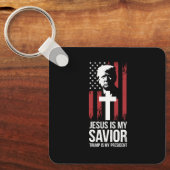 Jesus ist mein Retter Trump ist mein Präsident Tru Schlüsselanhänger (Vorderseite)