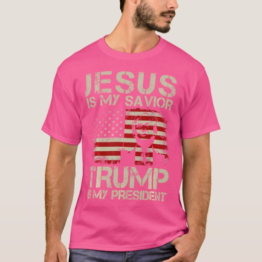 Jesus ist mein Retter Trump ist mein Präsident Tru T-Shirt (Vorderseite)