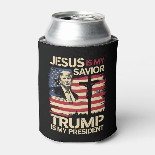 Jesus ist mein Retter Trump ist mein Präsident USA Dosenkühler (Kanne Vorderseite)