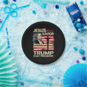 Jesus ist mein Retter Trump ist mein Präsident USA Pappteller (Party)