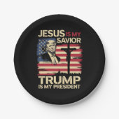 Jesus ist mein Retter Trump ist mein Präsident USA Pappteller (Vorderseite)