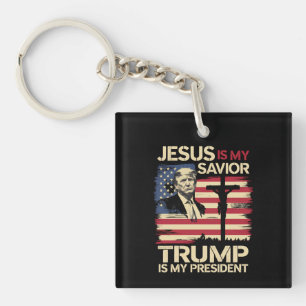 Jesus ist mein Retter Trump ist mein Präsident USA Schlüsselanhänger