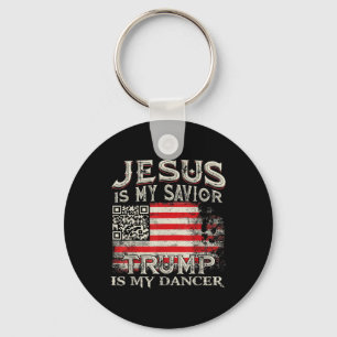 Jesus ist mein Retter Trump ist mein Tänzer Qr Tru Schlüsselanhänger