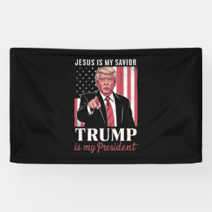 Jesus ist mein Retter Trump ist meine Präsidentenw Banner