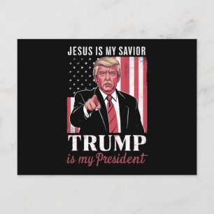 Jesus ist mein Retter Trump ist meine Präsidentenw Postkarte