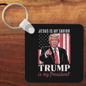 Jesus ist mein Retter Trump ist meine Präsidentenw Schlüsselanhänger (Vorderseite)