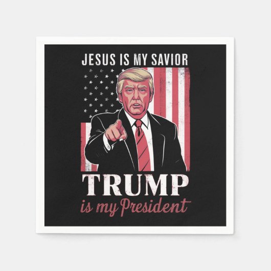 Jesus ist mein Retter Trump ist meine Präsidentenw Serviette (Vorderseite)
