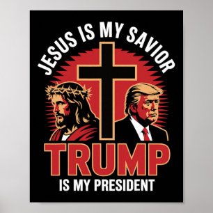 Jesus ist mein Retter Trump mein Präsident Christl Poster