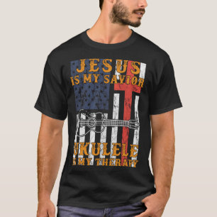 Jesus ist mein Retter ukulele ist meine Therapie h T-Shirt