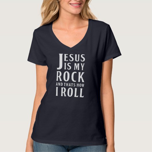 Jesus ist mein Rock und so bin ich T-Shirt (Vorderseite)