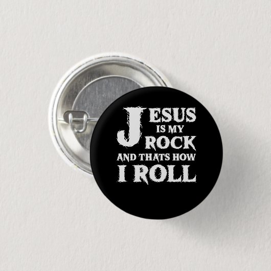 Jesus ist mein Rock und so Roll Church Chris Button (Vorne & Hinten)