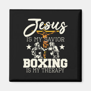 Jesus ist mein Savior Boxen ist meine Therapie - G Magnet