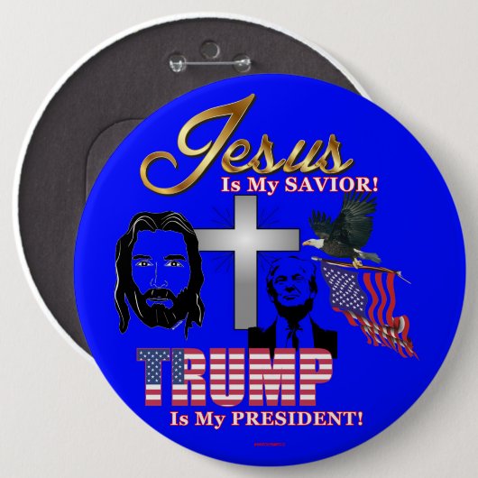 JESUS IST MEIN SAVIOR TRUMP IST MEIN PRÄSIDENT! BUTTON (Vorne & Hinten)