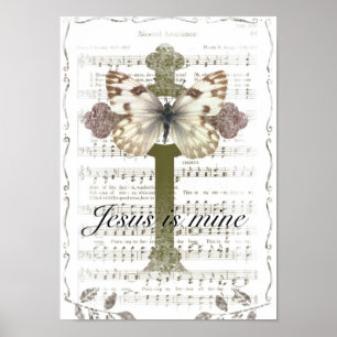 Jesus ist mein Schmetterlingposter Poster