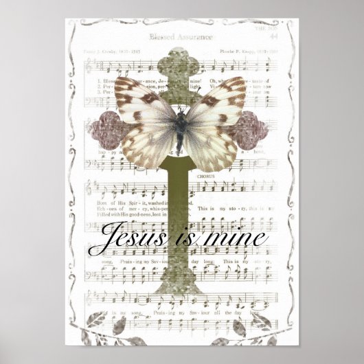 Jesus ist mein Schmetterlingposter Poster (Vorne)