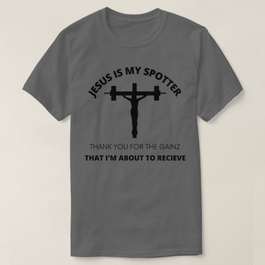 Jesus ist mein Spotter-Barbier-Kreuz-Design T-Shirt (Design vorne)
