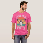 Jesus ist mein Spotter Funny Christliches Weishebe T-Shirt (Vorne ganz)