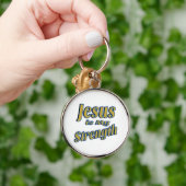 Jesus ist mein Stärke Gold Schlüsselanhänger (Hand)