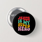 Jesus ist mein Superheld - Christlich religiös Button (Vorne & Hinten)