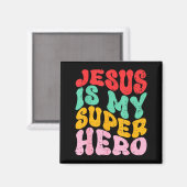 Jesus ist mein Superheld - Christlich religiös Magnet (Vorderseite/Rückseite)