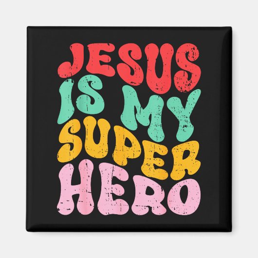 Jesus ist mein Superheld - Christlich religiös Magnet (Vorne)
