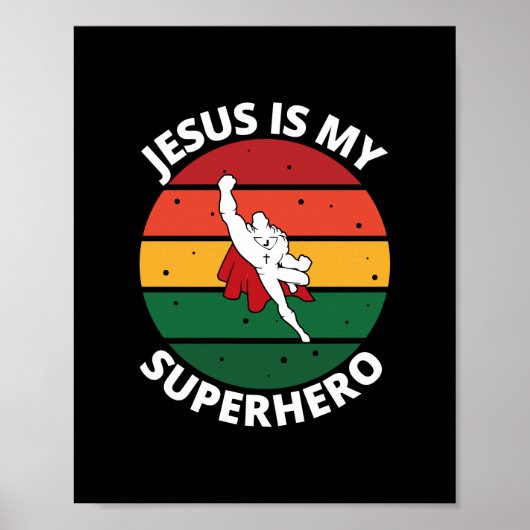 Jesus ist mein Superheld Christliche hässliche Wei Poster (Vorne)