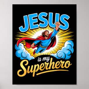 Jesus ist mein Superheld christlicher Glaube  Poster