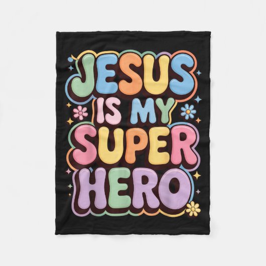 Jesus ist mein Superheld Fleecedecke (Vorderseite)
