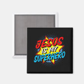 Jesus ist mein Superheld Magnet (Vorderseite/Rückseite)
