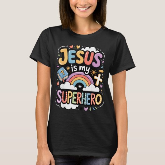 Jesus ist mein Superheld T-Shirt (Vorderseite)