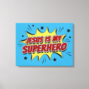 Jesus ist mein Superhelden und Christlicher Glaube Leinwanddruck